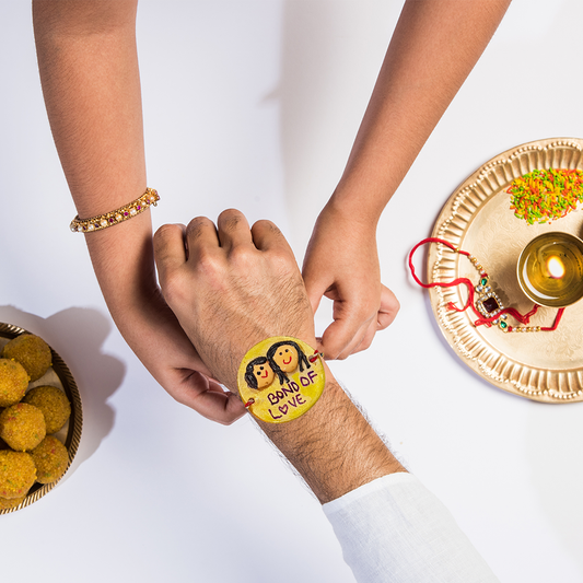 Handmade Customized Clay (Bond of Love) Rakhi