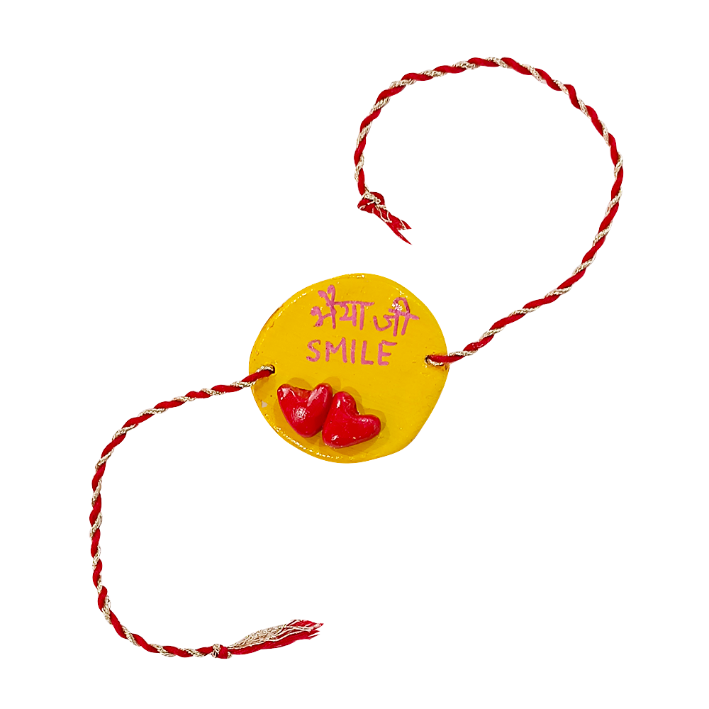 Handmade Customized Clay (Bhaiya Ji Smile) Rakhi