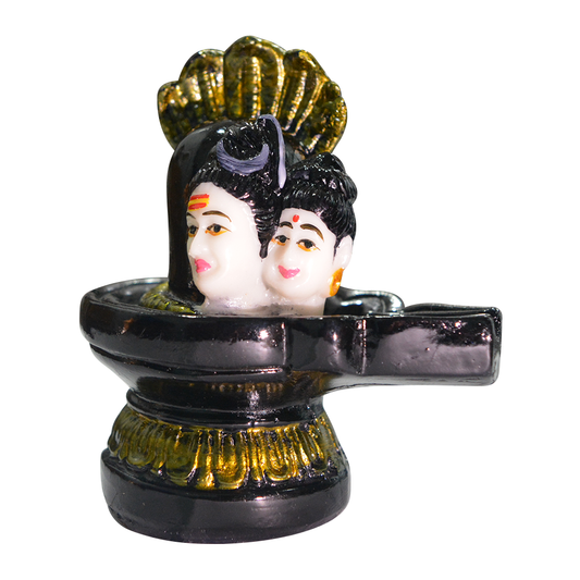 Shiva Shivling Statue Sculpture with 2 Face Shiva Parvati Idol Decorative Showpiece