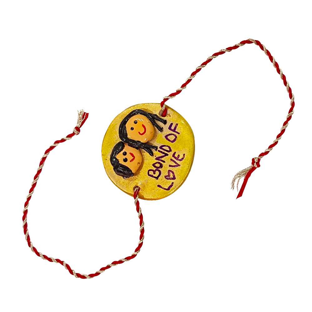 Handmade Customized Clay (Bond of Love) Rakhi