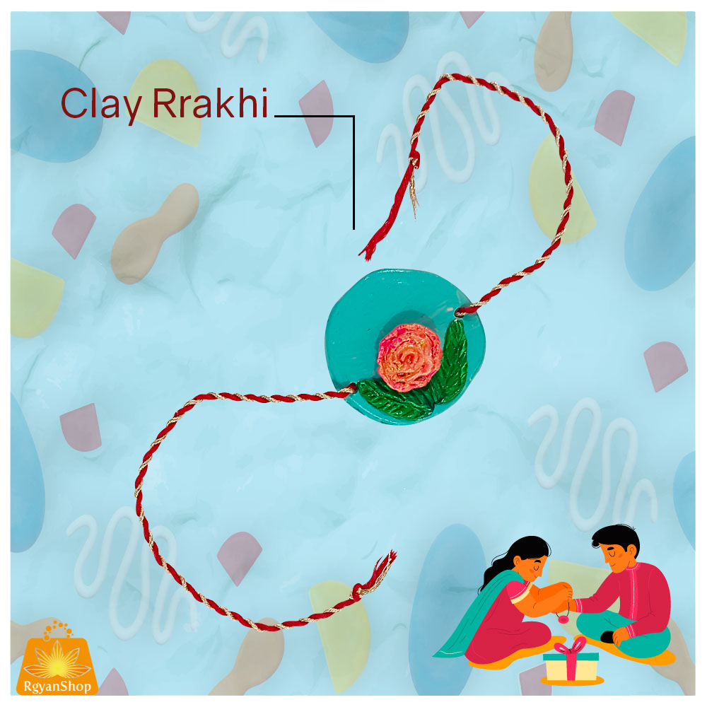 Handmade Customized Clay (Rose) Rakhi