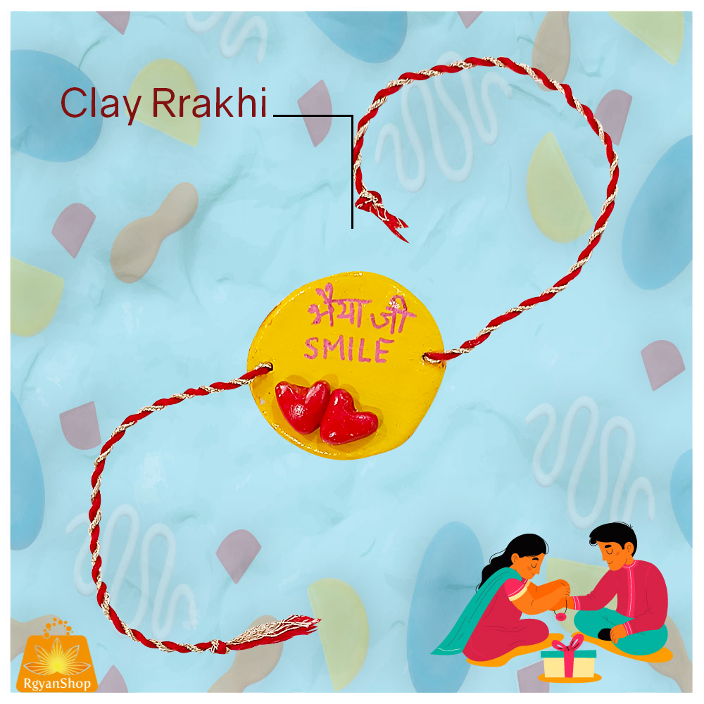 Handmade Customized Clay (Bhaiya Ji Smile) Rakhi