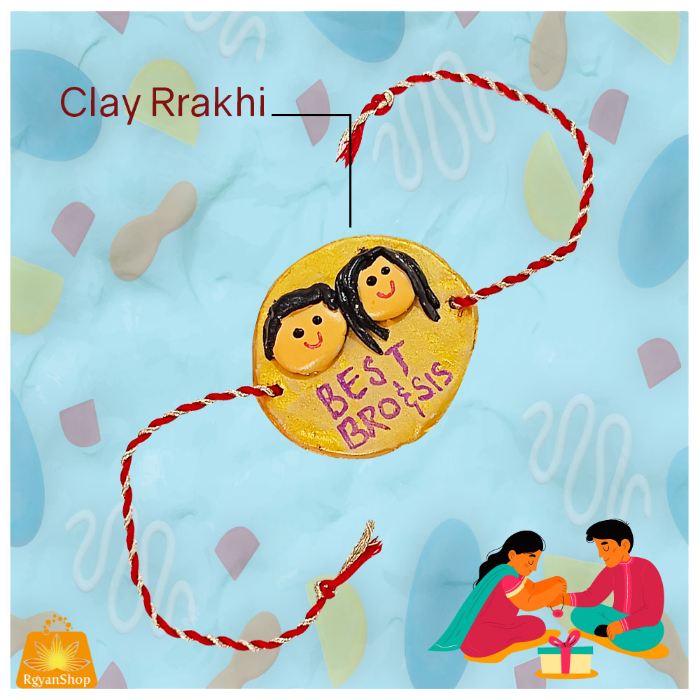 Handmade Customized Clay (Best Brother) Rakhi