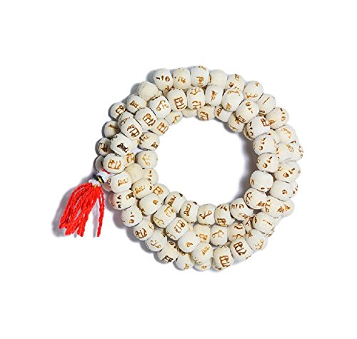 Tulsi Mala with Ram on Every Ivory Wood Beads