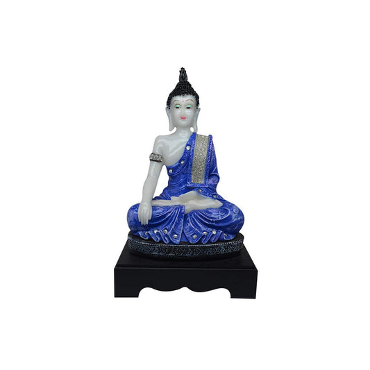 New Polyresin Buddha Idol Statue Showpiece Blue and White