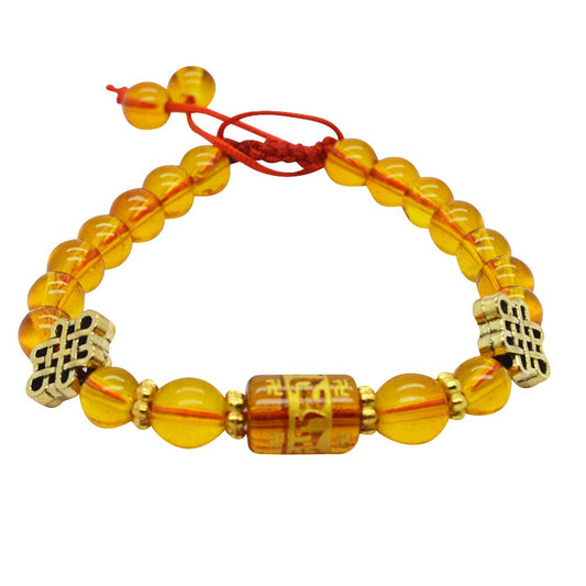 Multi-Colour Stone Streachable Bracelet Yellow