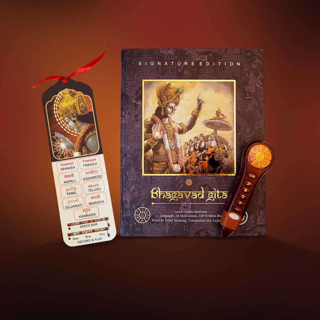 Talking Bhagavad Gita Book In 15 Languages – Signature Edition