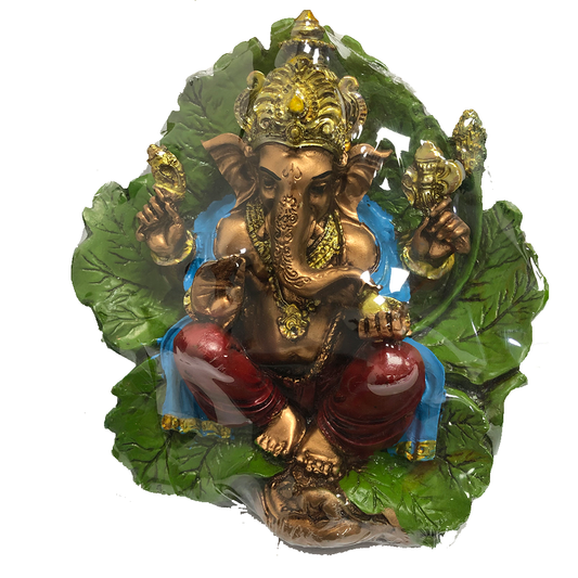 Green Pan Patta Lord Ganesh Idol - Home Decorative Showpiece.